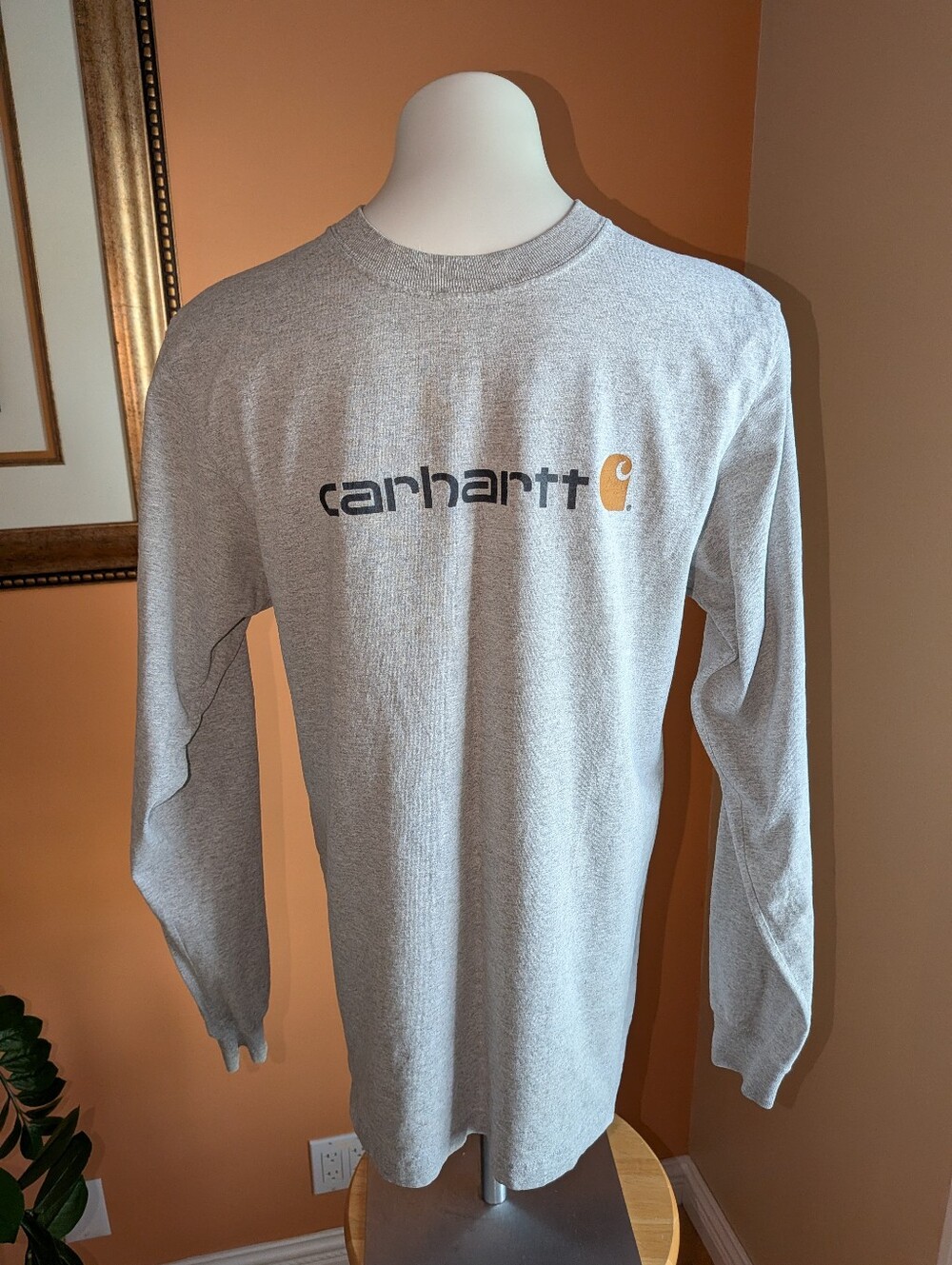 Carhartt Light Gray Long Sleeve Logo Tee